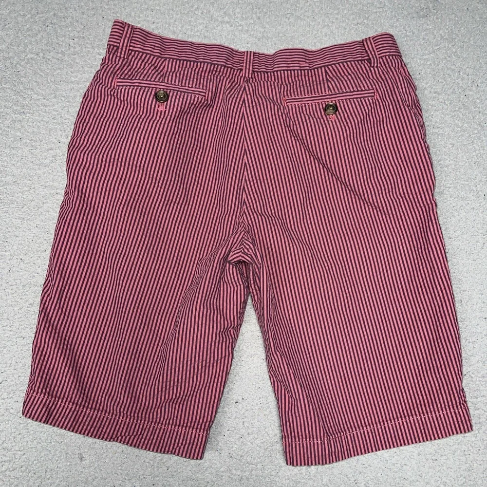 Brooks Brothers Searsucker Shorts Women's Sz 14 (27x9.5) Red Stripe Fleece Chino